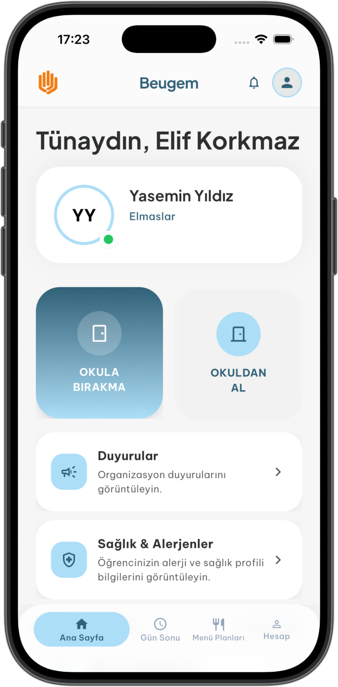 Beugem Kreş Veli Ana Ekranı